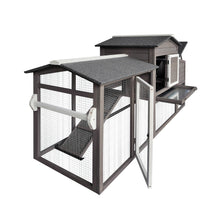 Load image into Gallery viewer, Mobile wooden pet hen house with wheels tractor chicken coop movable backyard large run nesting boxes cheap sale