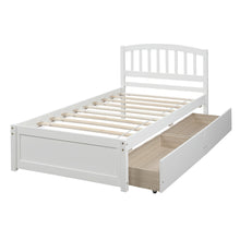 Load image into Gallery viewer, Twin Platform Storage Bed Wood Bed Frame with Two Drawers and Headboard, White (Previous SKU: SF000062KAA)