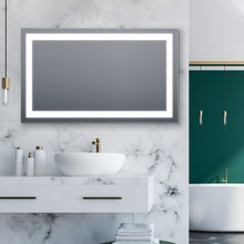 Load image into Gallery viewer, LED Lighted Bathroom Wall Mounted Mirror with High Lumen+Anti-Fog Separately Control+Dimmer Function