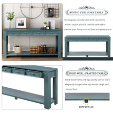Load image into Gallery viewer, TREXM Console Table for Entryway Hallway Sofa Table with Storage Drawers and Bottom Shelf (Dark Blue)