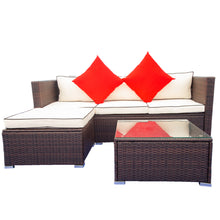 Load image into Gallery viewer, 3 Piece Patio Sectional Wicker Rattan Outdoor Furniture Sofa Set
