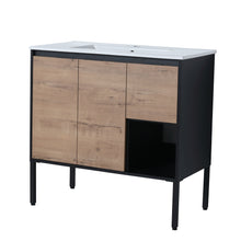 Load image into Gallery viewer, 36 Inch Bathroom Vanity with Ceramic Sink,36x18