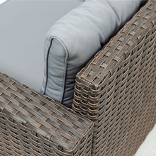 Load image into Gallery viewer, 6 Piece Patio Rattan Wicker Outdoor Furniture Conversation Sofa Set with Removeable Cushions and Temper glass TableTop