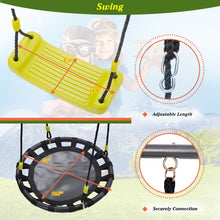 Load image into Gallery viewer, 3 in 1 Metal Swing Set for Backyard, Heavy Duty A-Frame, Height Adjustment