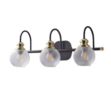 Load image into Gallery viewer, 3 Light Modern Bathroom Vanity Light Fixture, Black Vanity Lights Fixture,Wall Sconces with Clear Glass Shades for Indoor Hallway Living Room Bathroom Over Mirror