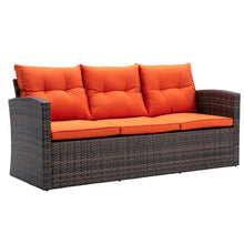 Load image into Gallery viewer, 6 PCS Rattan Sectional Set and table with storage