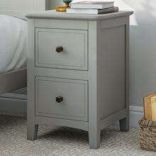 Load image into Gallery viewer, 2 Drawers Solid Wood Nightstand End Table, Gray