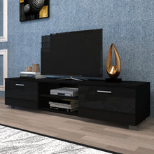 Load image into Gallery viewer, Black TV Stand for 70 Inch TV Stands, Media Console Entertainment Center Television Table, 2 Storage Cabinet with Open Shelves for Living Room Bedroom