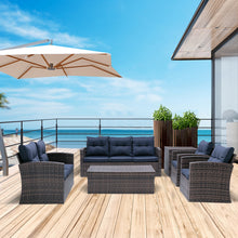 Load image into Gallery viewer, 6 PCS Rattan Sectional Set and table with storage