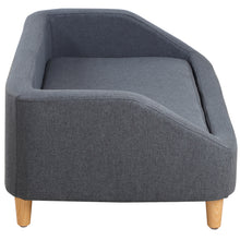 Load image into Gallery viewer, 37" GRAY Pet Sofa, Dog Sofa, Cat sofa, Cat Bed, Pet Bed, Dog Bed, Cat Bed, rectangle sofa with movable cushion, with wood style foot