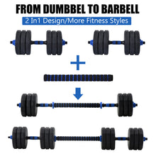 Load image into Gallery viewer, (Total 58lbs, 29lbs each) Adjustable Dumbbell Barbell Weight Pair TOTAL 58 LBS, Dumbells weights Set, Free Weights Dumbbells 2 in 1 sets with connector, Adjustable Weights Dumbbells Set for Home Gym