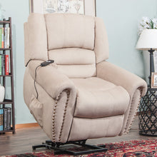 Load image into Gallery viewer, 【ONLY SELL TO PICK UP BUYER】TREXM Heavy-Duty Power Lift Recliner Chair with Built-in Remote and 2 Castors (Beige)