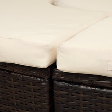 Load image into Gallery viewer, TOPMAX Patio Furniture Round Outdoor Sectional Sofa Set Rattan Daybed Sunbed with Retractable Canopy, Separate Seating and Removable Cushion (Beige)