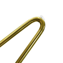 Load image into Gallery viewer, 17.7" Pink and Gold Decorative Round Shaped Ottoman with Metal Legs