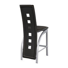 Load image into Gallery viewer, Set of 2pc Modern Style Counter Height Chairs Metal Base and Leather Upholstered Back