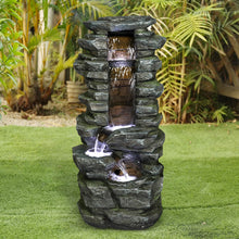Load image into Gallery viewer, 31” Showering Garden Waterfall with LED Resin Outdoor Fountains for Garden