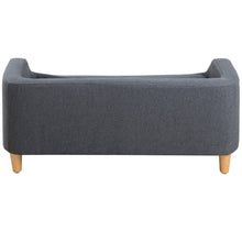 Load image into Gallery viewer, 37" GRAY Pet Sofa, Dog Sofa, Cat sofa, Cat Bed, Pet Bed, Dog Bed, Cat Bed, rectangle sofa with movable cushion, with wood style foot