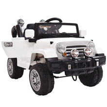 Load image into Gallery viewer, 12V Kids Ride On Car Truck, Battery Powered Vehicle with Remote Control, LED Lights, MP3 Music, Horn, Openable Doors, Spring Suspension, Toy Gift for Children, White
