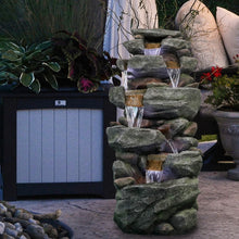 Load image into Gallery viewer, 40.5inch Garden Outdoor Water Fountain with 6 LED is the perfect addition