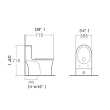 Load image into Gallery viewer, 1.28 GPM (Water Efficient) One-Piece Elongated Toilet, Soft Close Seat Included (cUPC Approved) - 28"x15"x28"