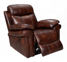 Load image into Gallery viewer, Genuine Top Grain Leather Chair recliner, electric motion power reclining Chair