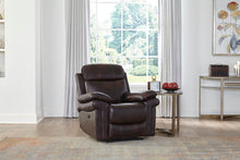 Load image into Gallery viewer, Genuine Top Grain Leather Chair recliner, electric motion power reclining Chair