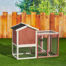 Load image into Gallery viewer, 48 in. Large Chicken Coop Wooden Rabbit Hutch Auburn and White