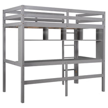 Load image into Gallery viewer, Twin Size Loft Bed with Convenient Desk, Shelves, and Ladder, White(Similar SKU:SM001302AAE)
