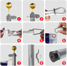 Load image into Gallery viewer, 20FT Aluminum Flag Pole 8X6 GR