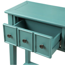 Load image into Gallery viewer, TREXM Rustic Entryway Console Table, 60" Long Sofa Table with two Different Size Drawers and Bottom Shelf for Storage (Blue)