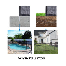 Load image into Gallery viewer, 24x4 Ft Outdoor Pool Fence With Section Kit,Removable Mesh Barrier,For Inground Pools,Garden And Patio,Black