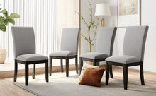 Load image into Gallery viewer, TOPMAX Farmhouse 5-Piece Wood Dining Table Set for 4, Kitchen Furniture Set with 4 Upholstered Dining Chairs for Small Places, Gray Table+Gray Chair