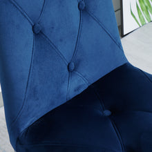 Load image into Gallery viewer, Modern luxury home furniture dinning room chairs chrome legs Blue velvet fabric dining chairs(Set of 2)