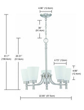 Load image into Gallery viewer, 5-Light Shaded Classic Brushed Nickle Finish Chandelier