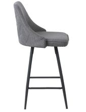 Load image into Gallery viewer, BTEXPERT Premium Tufted upholstered Dining 25" High Back Stool Bar Chairs, Set of 2 Pack Gray Polyester