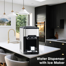 Load image into Gallery viewer, 3 in 1 Water Dispenser with Ice Maker Countertop, Portable Water Cooler, Quick 6 Mins Ice-making, Hot & Cold Water and Ice, Top Loading or Bottleless, Stainless Steel