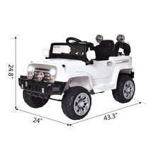 Load image into Gallery viewer, 12V Kids Ride On Car Truck, Battery Powered Vehicle with Remote Control, LED Lights, MP3 Music, Horn, Openable Doors, Spring Suspension, Toy Gift for Children, White