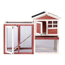 Load image into Gallery viewer, 48 in. Large Chicken Coop Wooden Rabbit Hutch Auburn and White