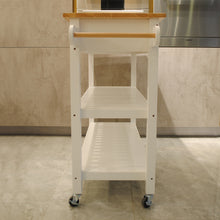 Load image into Gallery viewer, Kitchen Island & Kitchen Cart, Rubber Wood Top, Mobile Kitchen Island with Two Lockable Wheels, Simple Design for Easy Storing and Fetching, Two Drawers Give Unique Storage for Special Utensil.