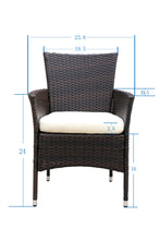 Load image into Gallery viewer, 2pcs Patio Rattan Armchair Seat with Removable Cushions
