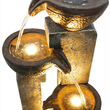 Load image into Gallery viewer, 4-Tier Pots Outdoor Floor Fountain Outdoor Water Fountain for Garden with LED