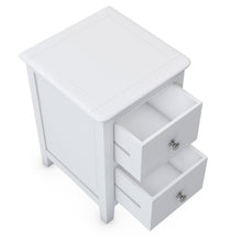 Load image into Gallery viewer, 2 Drawers Solid Wood Nightstand End Table in White