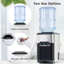 Load image into Gallery viewer, 3 in 1 Water Dispenser with Ice Maker Countertop, Portable Water Cooler, Quick 6 Mins Ice-making, Hot & Cold Water and Ice, Top Loading or Bottleless, Stainless Steel