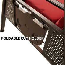 Load image into Gallery viewer, 2-Seat Outdoor Patio Porch Swing Chair, Adjustable Canopy Swing Glider with Weather Resistant Steel Frame, Adjustable Tilt Canopy,Removable Cushions and Pillow Included for Backyard,Red