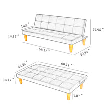 Load image into Gallery viewer, PU Leather Sofa Bed Couch , Convertible Folding Futon Sofa Bed , Recliner Sleeper for Home Living Room .
