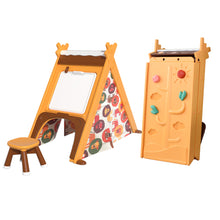 Load image into Gallery viewer, Kids Play Tent - 4 in 1 Teepee Tent with Stool and Climber, Foldable Playhouse Tent for Boys & Girls