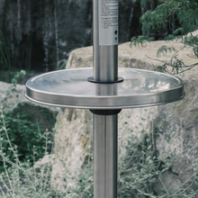 Load image into Gallery viewer, 46000BTU Propane Stainless Steel Mushroom Outdoor Patio Heater, with Two Smooth-rolling Wheels,with Hose Set,with Black Cover,with Round Side Table