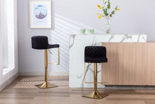 Load image into Gallery viewer, SUPERJARE Bar Stools - Swivel Barstool Chairs with Back, Modern Pub Kitchen Counter Height,velvet