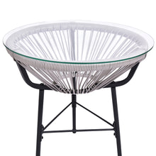 Load image into Gallery viewer, 3 Pieces Patio Furniture Set Outdoor All Weather Hand-Woven PE Rattan Conversation Bistro Sets 2 Chairs with Glass Top Coffee Table Sets for Backyard Livingroom Balcony (Gray)