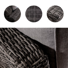Load image into Gallery viewer, 3 Piece Rattan Deap Seating Group with Cushions (Color:DARK BROWN)